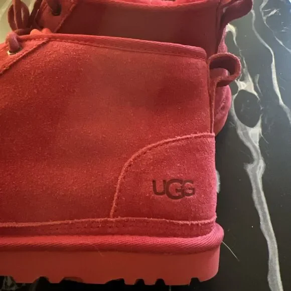 UGG Neumel Red Chukka Mens Size US 8, EU 41 Ankle Boots Suede Lace Up - Picture 3 of 15